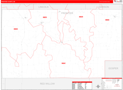 Frontier County, NE Digital Map Red Line Style