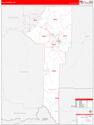 Gallatin County, MT Digital Map Red Line Style