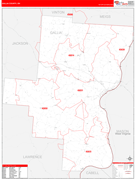 Gallia County, OH Digital Map Red Line Style