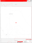 Garfield County, NE Digital Map Red Line Style