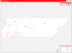 Garfield County, UT Digital Map Red Line Style