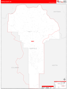 Garfield County, WA Digital Map Red Line Style