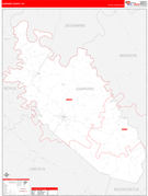 Garrard County, KY Digital Map Red Line Style