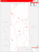 Gasconade County, MO Digital Map Red Line Style