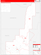 Gem County, ID Digital Map Red Line Style