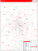 Genesee County, MI Digital Map Red Line Style