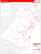 Georgetown County, SC Digital Map Red Line Style