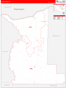 Gilliam County, OR Digital Map Red Line Style