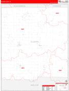 Gladwin County, MI Digital Map Red Line Style