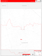 Glasscock County, TX Digital Map Red Line Style