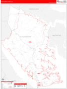 Gloucester County, VA Digital Map Red Line Style