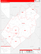 Gonzales County, TX Digital Map Red Line Style