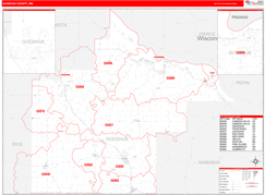 Goodhue County, MN Digital Map Red Line Style