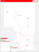 Gooding County, ID Digital Map Red Line Style