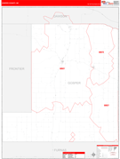 Gosper County, NE Digital Map Red Line Style
