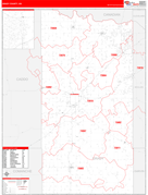 Grady County, OK Digital Map Red Line Style