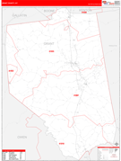 Grant County, KY Digital Map Red Line Style