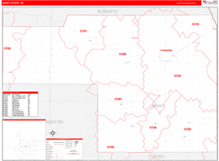 Grant County, SD Digital Map Red Line Style