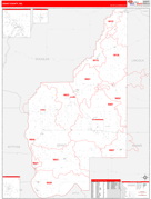 Grant County, WA Digital Map Red Line Style