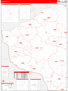 Grant County, WI Digital Map Red Line Style