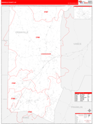 Granville County, NC Digital Map Red Line Style