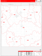 Gratiot County, MI Digital Map Red Line Style