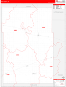 Gray County, KS Digital Map Red Line Style