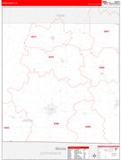 Green County, WI Digital Map Red Line Style