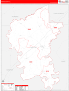 Greene County, AL Digital Map Red Line Style