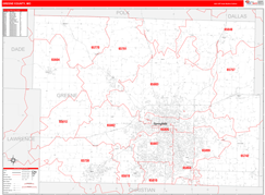 Greene County, MO Digital Map Red Line Style