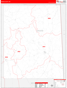 Greene County, MS Digital Map Red Line Style