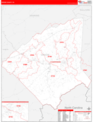 Greene County, TN Digital Map Red Line Style