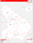 Greenwood County, SC Digital Map Red Line Style