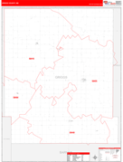 Griggs County, ND Digital Map Red Line Style