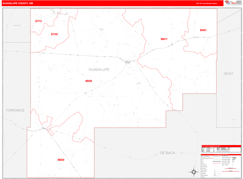 Guadalupe County, NM Digital Map Red Line Style