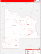 Gunnison County, CO Digital Map Red Line Style