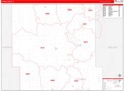 Guthrie County, IA Digital Map Red Line Style