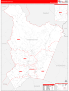 Habersham County, GA Digital Map Red Line Style