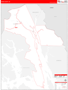 Haines Borough (County), AK Digital Map Red Line Style