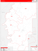 Hale County, AL Digital Map Red Line Style