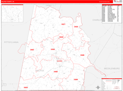 Halifax County, VA Digital Map Red Line Style