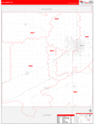 Hall County, NE Digital Map Red Line Style