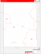 Hamilton County, KS Digital Map Red Line Style