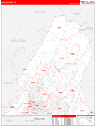 Hamilton County, TN Digital Map Red Line Style