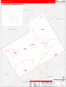 Hamilton County, TX Digital Map Red Line Style