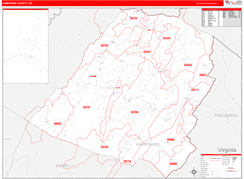 Hampshire County, WV Digital Map Red Line Style