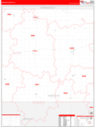 Hancock County, IA Digital Map Red Line Style