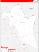 Hancock County, KY Digital Map Red Line Style