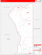 Hancock County, WV Digital Map Red Line Style