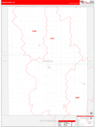 Hanson County, SD Digital Map Red Line Style